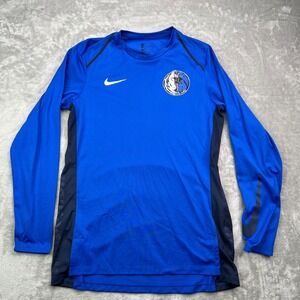 Dallas Mavericks Nike NBA Long Sleeve Shooting Shirt Mens‎ Medium Blue Dri Fit